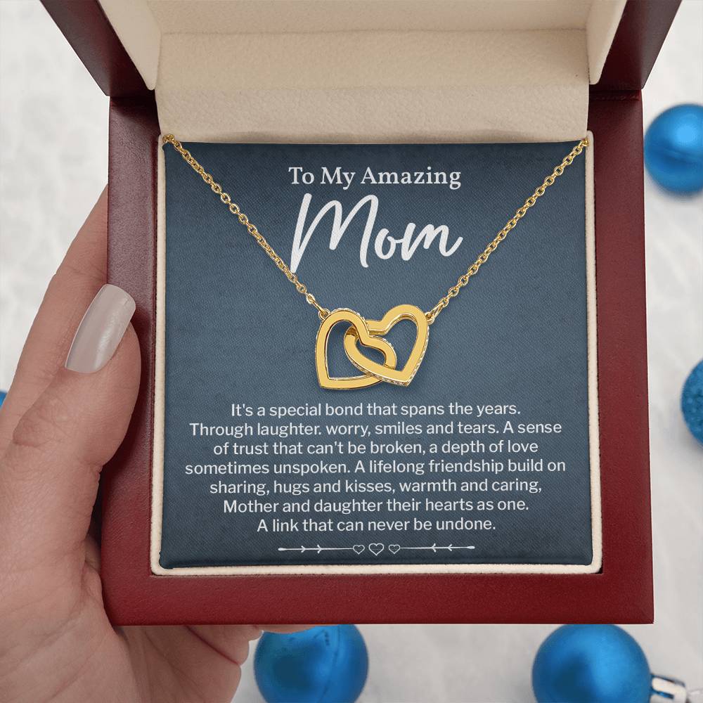 Mom Necklace Gift from Daughter Message Card Box