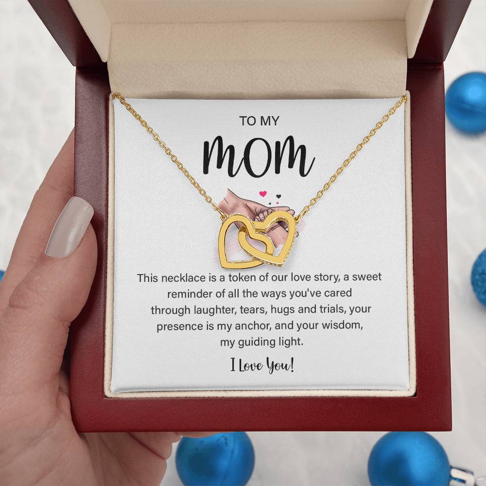 Mom Necklace with Heart Pendant and Loving Note