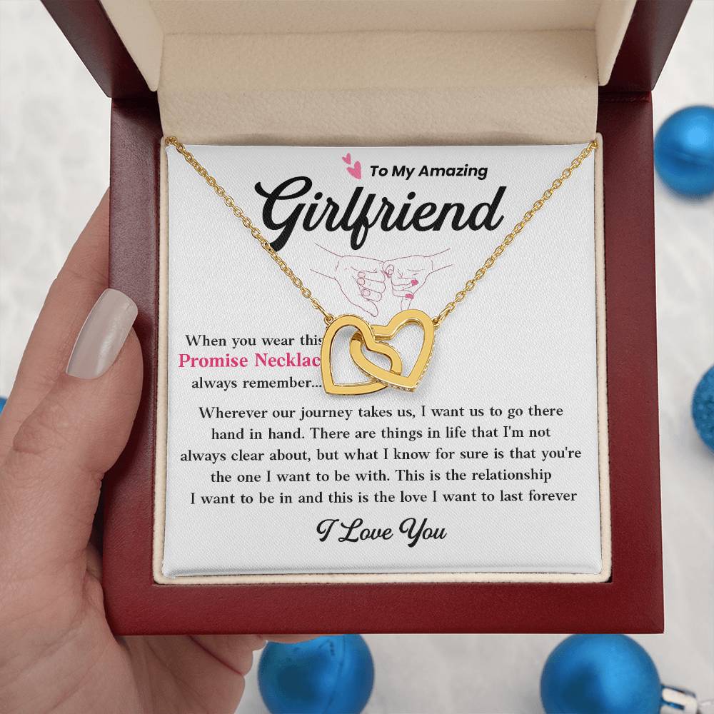 Promise Necklace for Girlfriend – Hand in Hand Gift Box