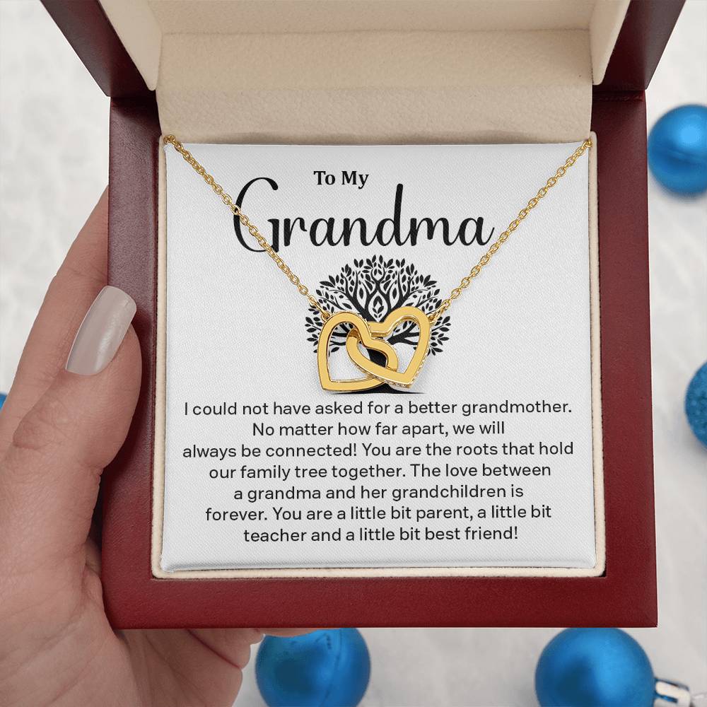 Grandma Interlocking Hearts Necklace – Family Tree Connection Gift