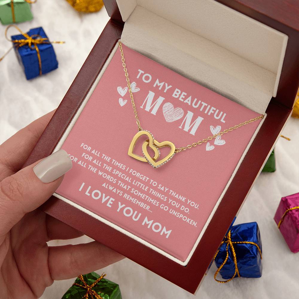 Mom Necklace Gift from Daughter with Love Message