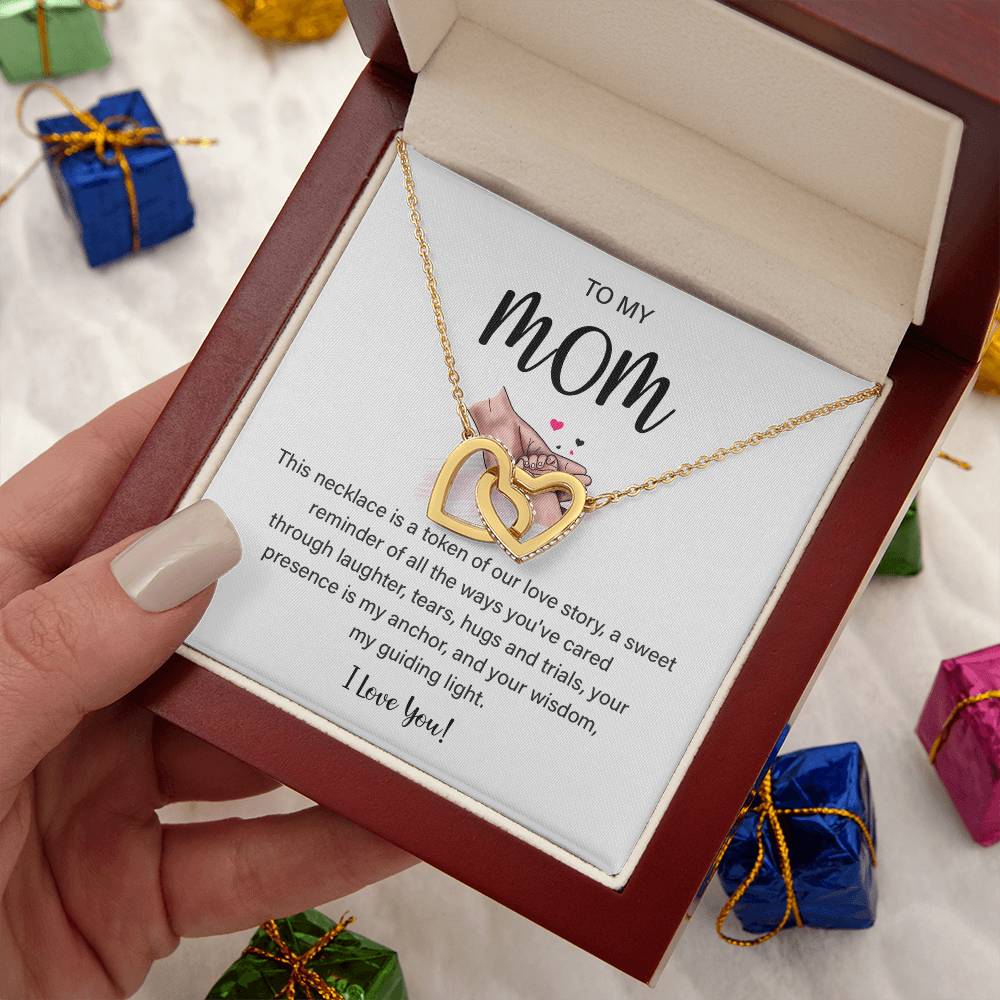 Mom Necklace with Heart Pendant and Loving Note