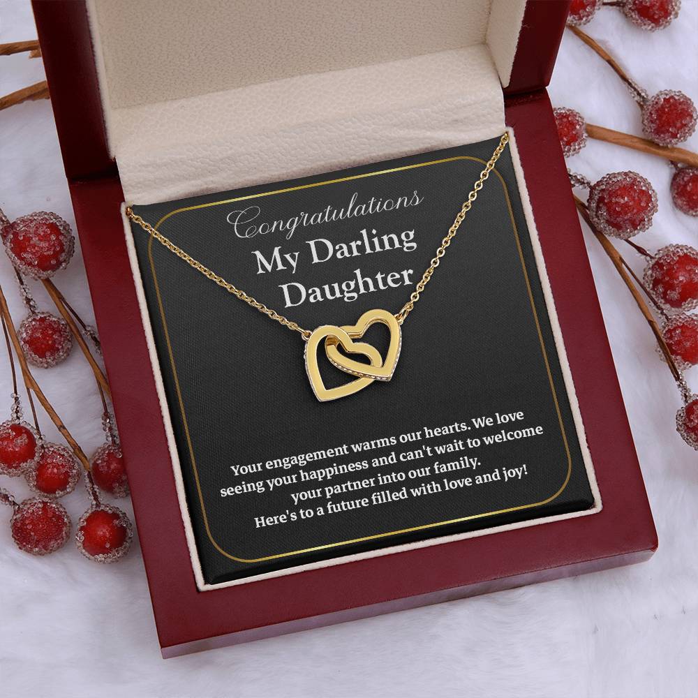 Congratulations My Darling Daughter Daughter Engagement Necklace Sentimental Gift For Daughter’s Engagement Jewelry Gift For Daughter’s Engagement Wedding Journey Gift For Daughter Jewelry Gift For Future Bride Wedding Day Necklace For Daughter