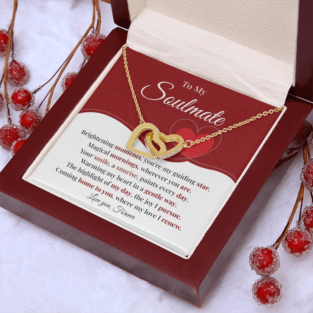 Romantic Soulmate Necklace Gift with Heart Card Box