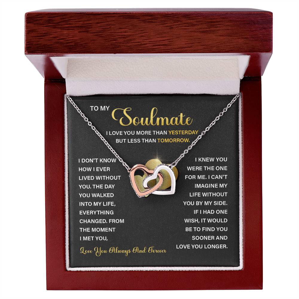 Soulmate Necklace For Women With Message Card And Gift Box