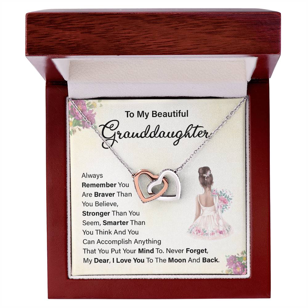 To My Beautiful Granddaughter Necklace – To the Moon and Back Gift