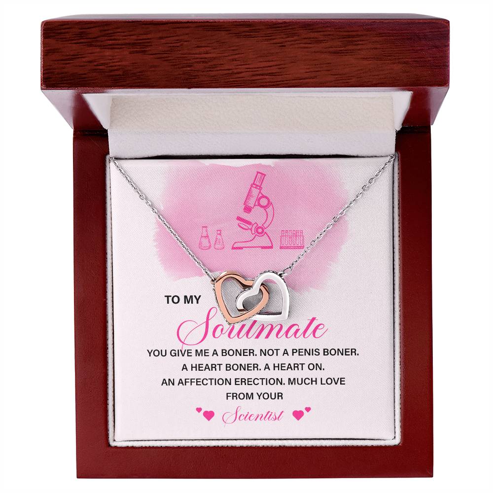 Scientist to Soulmate Funny Necklace Gift Box