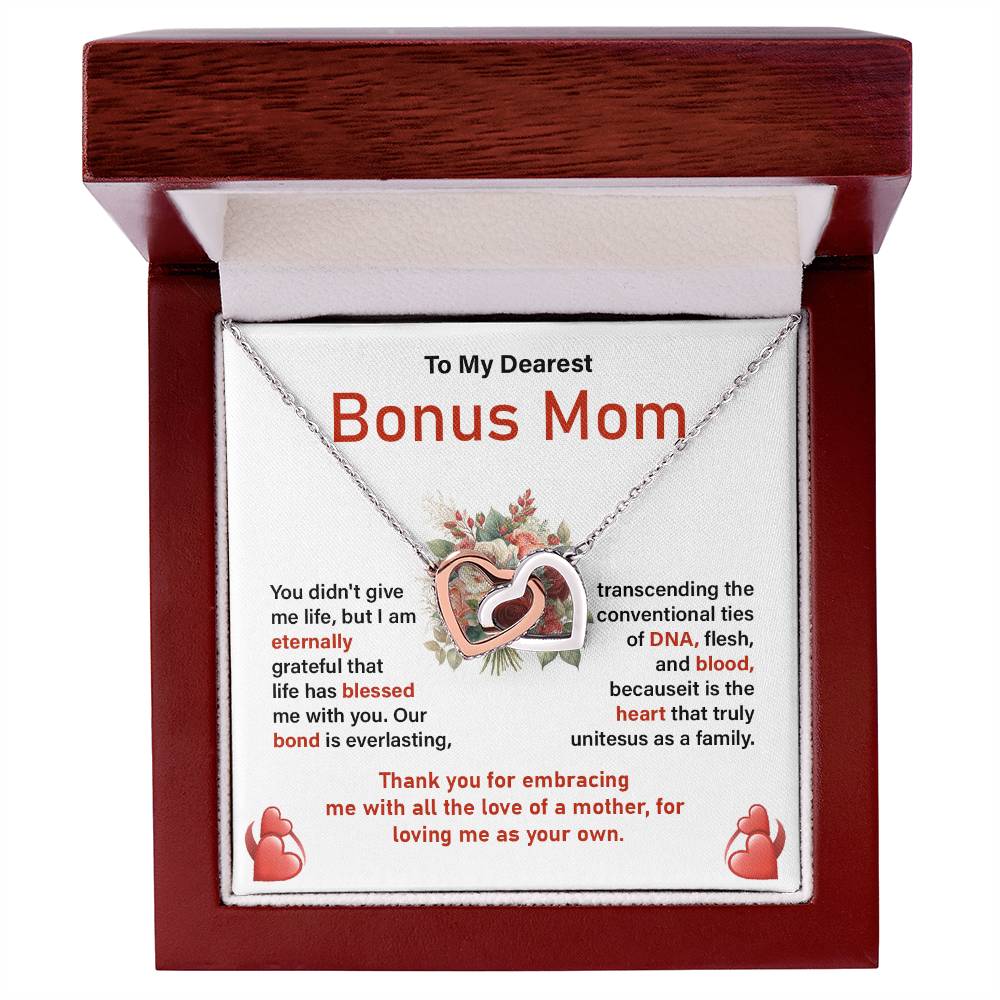 Bonus Mom Necklace Gift from Daughter with Card
