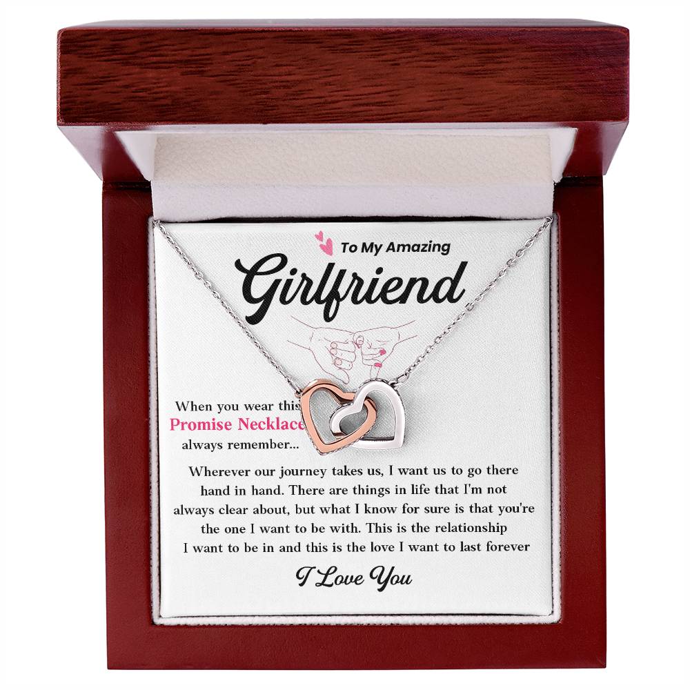 Promise Necklace for Girlfriend – Hand in Hand Gift Box
