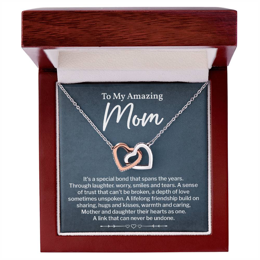Mom Necklace Gift from Daughter Message Card Box