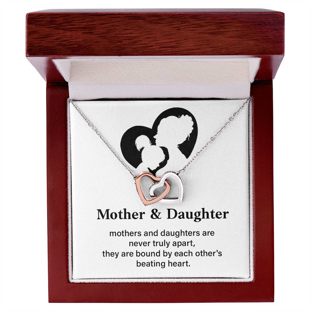 Mother Daughter Necklace Gift – Bonded by Heart Message Card