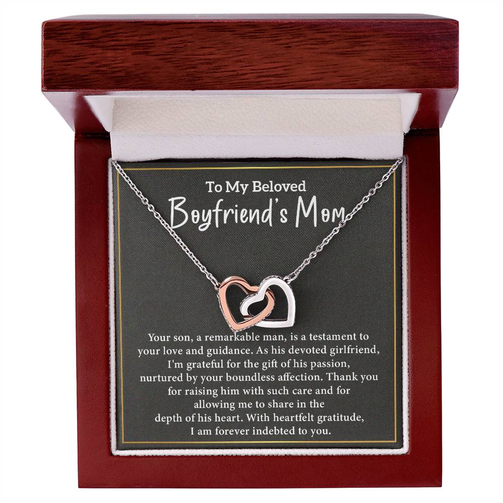 To My Beloved Boyfriend's Mom Heartfelt Message Necklace For Mom Necklace For Boyfriend’s Family Bond Mother-son Bond Necklace Beloved Boyfriend’s Mom Necklace Gift Gift For Boyfriend’s Mom Unique Gift For Boyfriend’s Mom