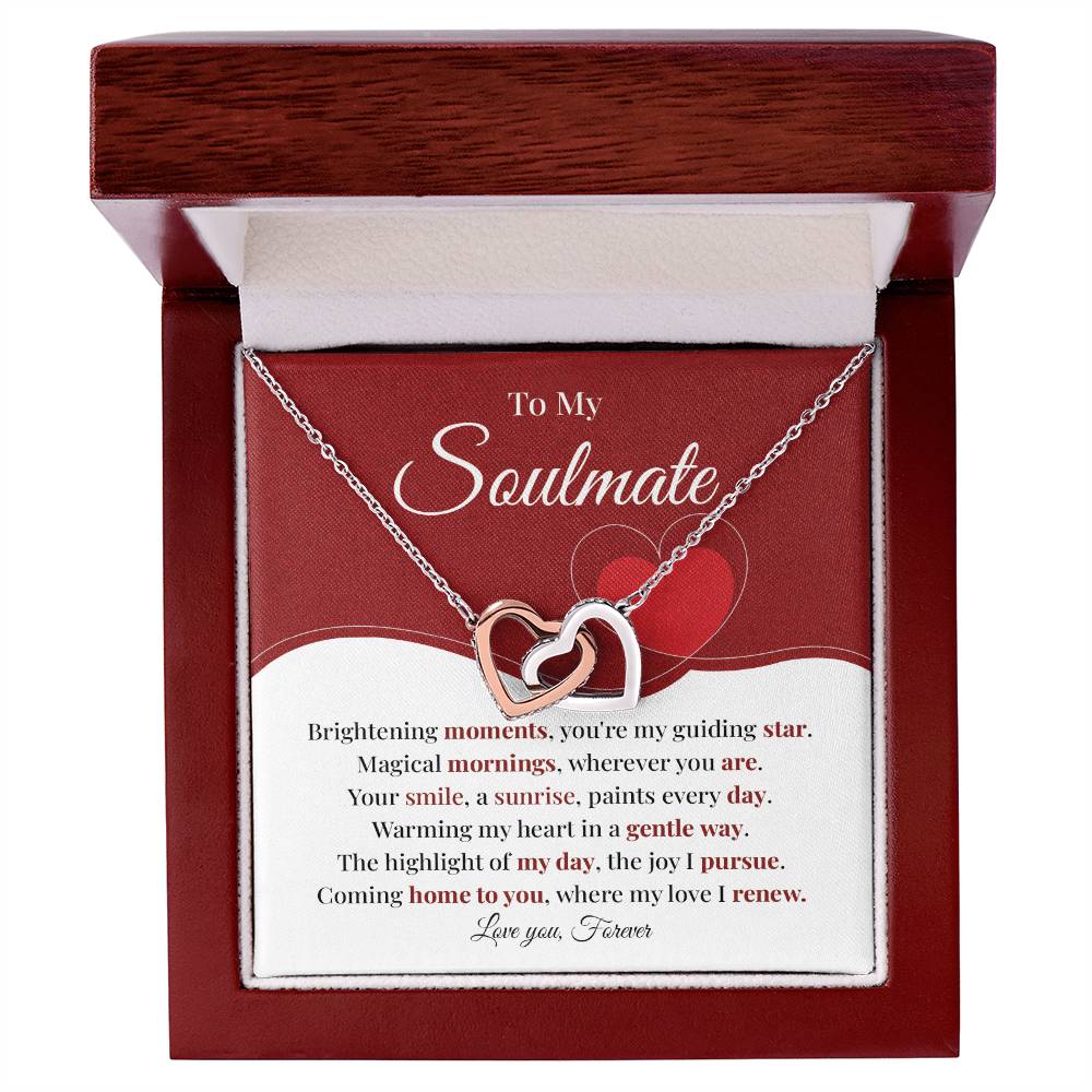 Romantic Soulmate Necklace Gift with Heart Card Box