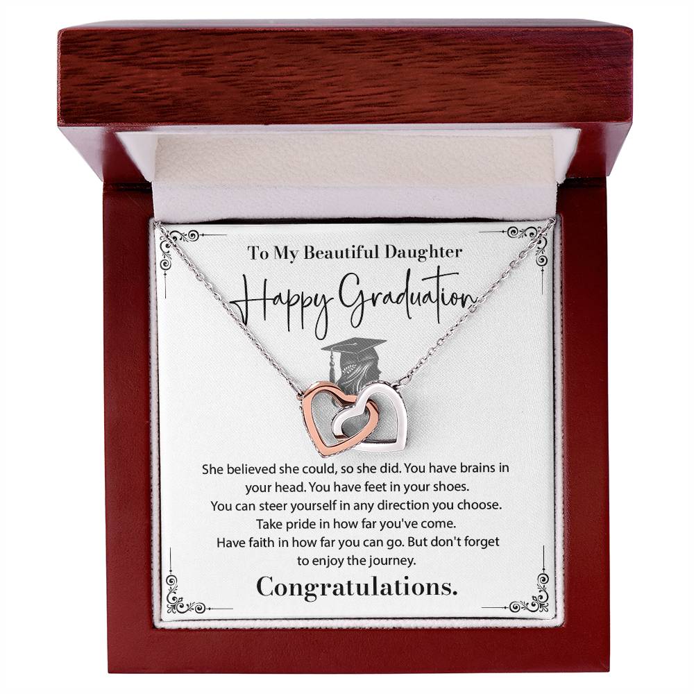 To My Daughter Graduation Necklace Gift