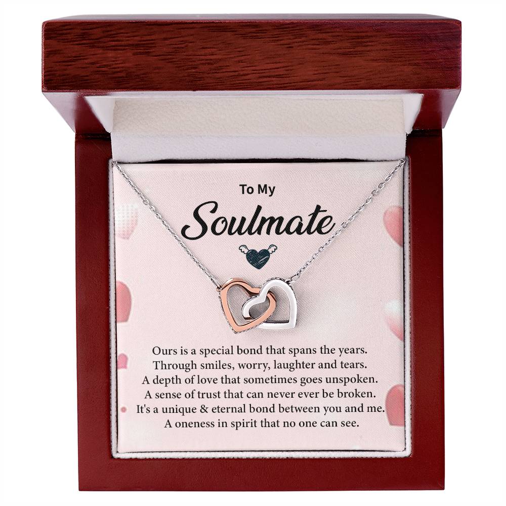 Romantic Soulmate Necklace for Her with Message Card