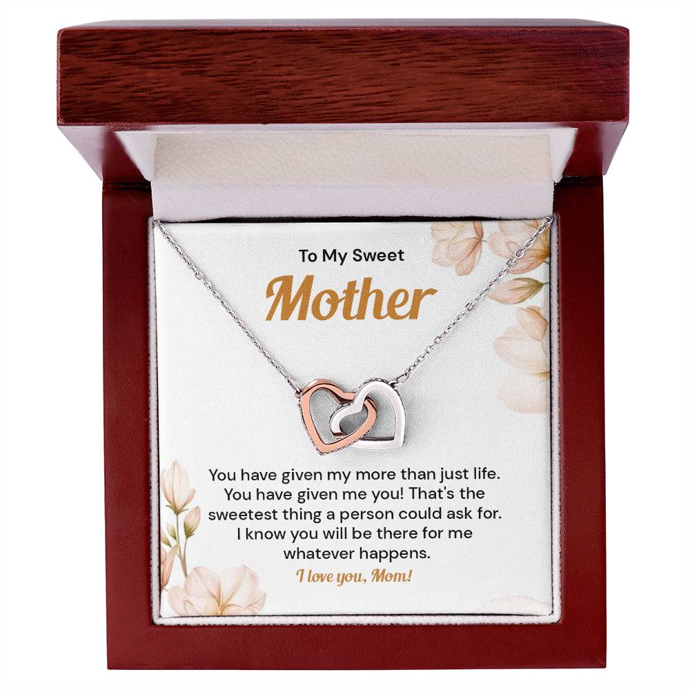 Mom Heart Necklace Gift from Daughter with Gift Box