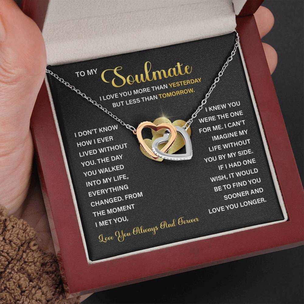 Soulmate Necklace For Women With Message Card And Gift Box