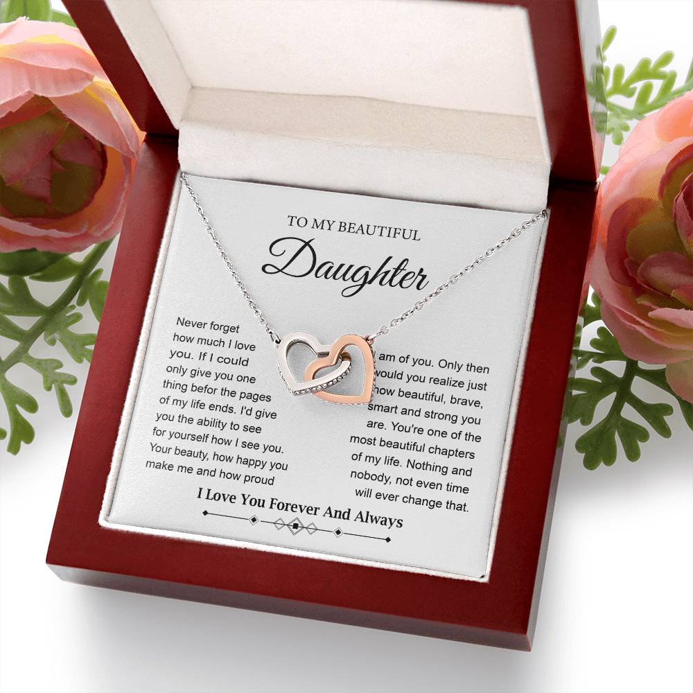 Daughter Necklace Gift from Mom or Dad with Love Card