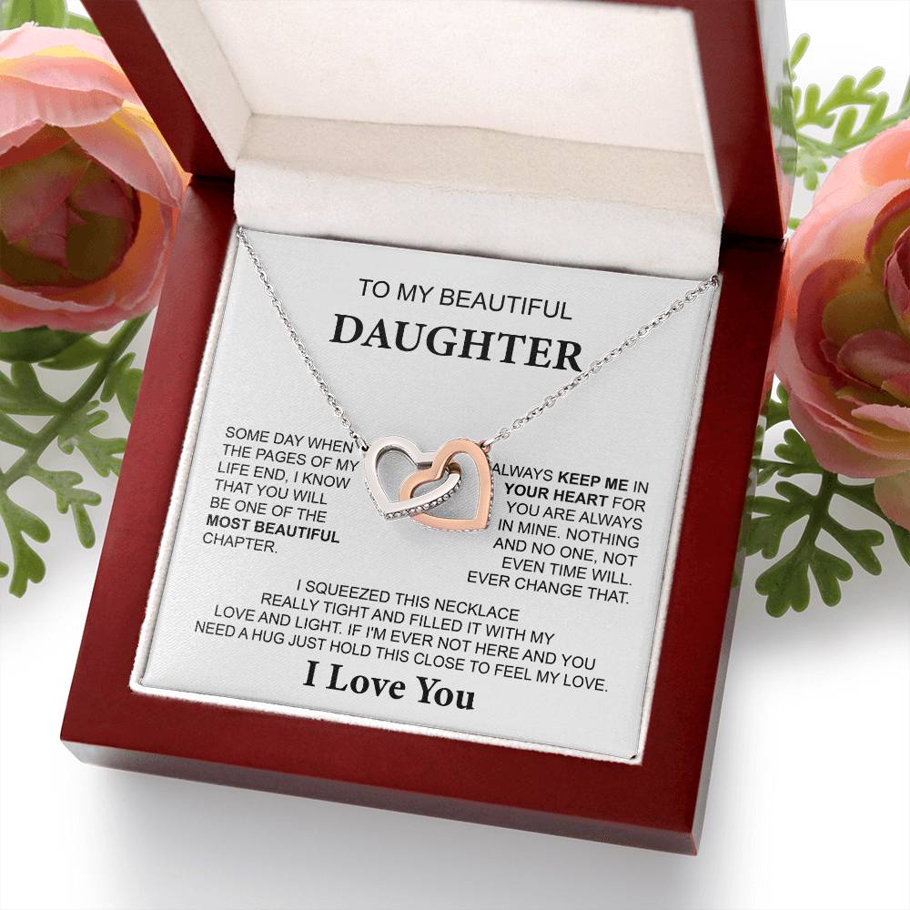 Daughter Necklace Gift with Touching I Love You Message