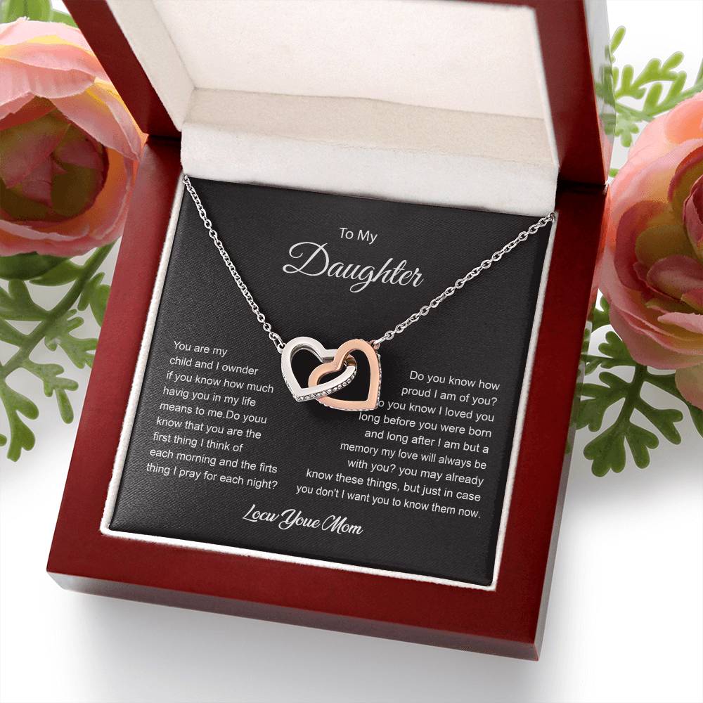 To My Daughter Necklace with Love and Prayer Card