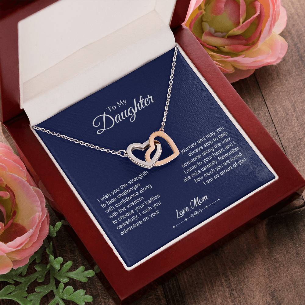 To My Daughter Heart Necklace Gift from Mom