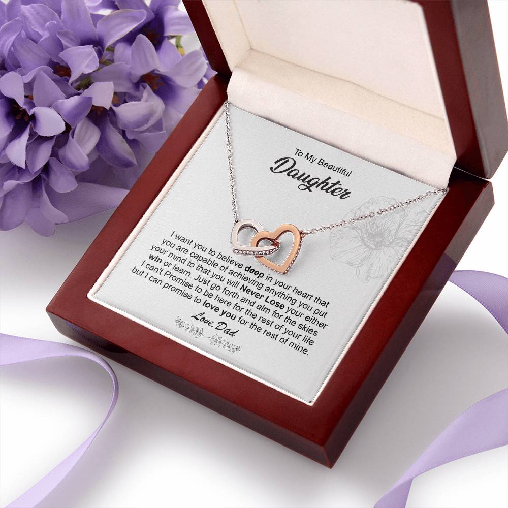 Gift Necklace for Daughter from Dad with Message Card