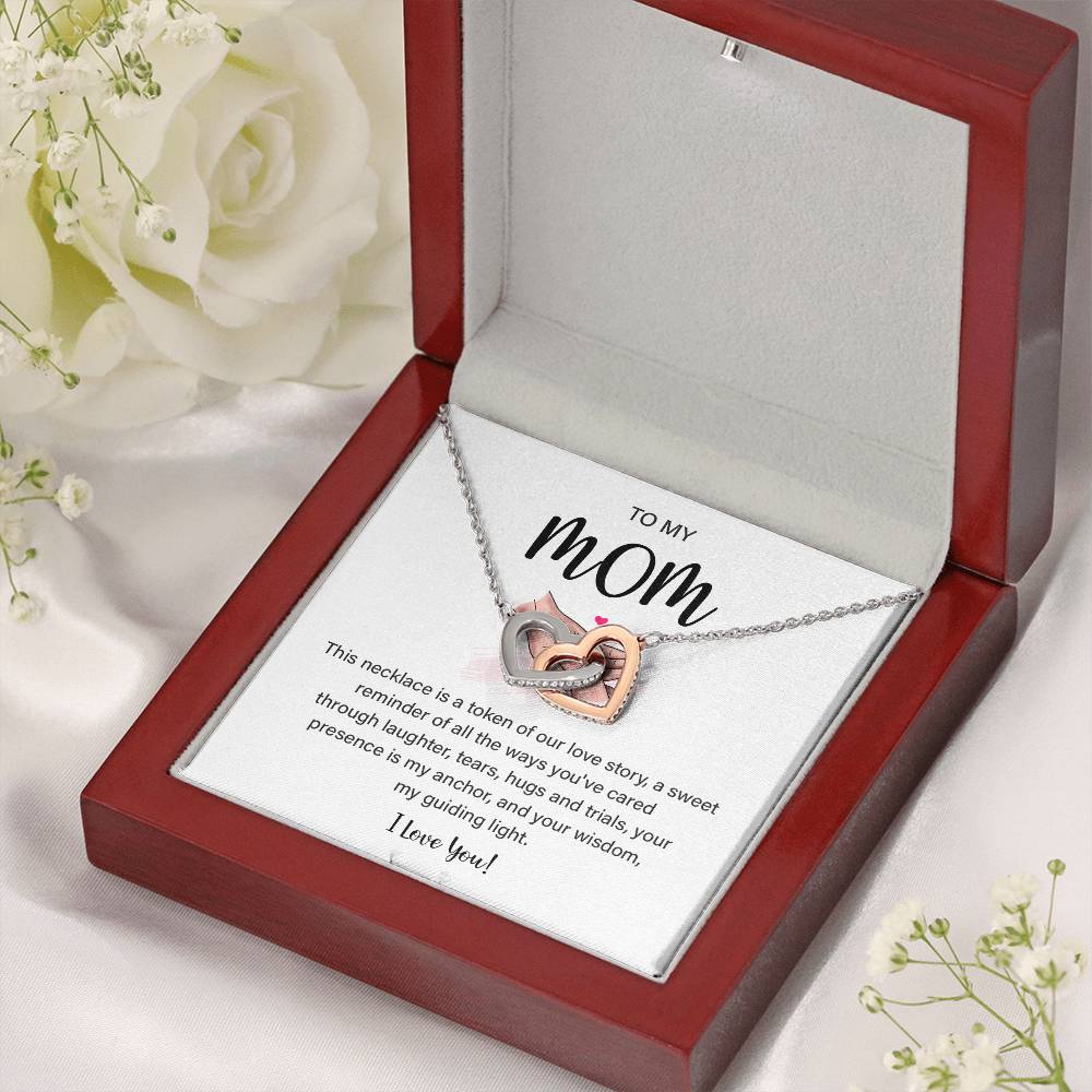 Mom Necklace with Heart Pendant and Loving Note