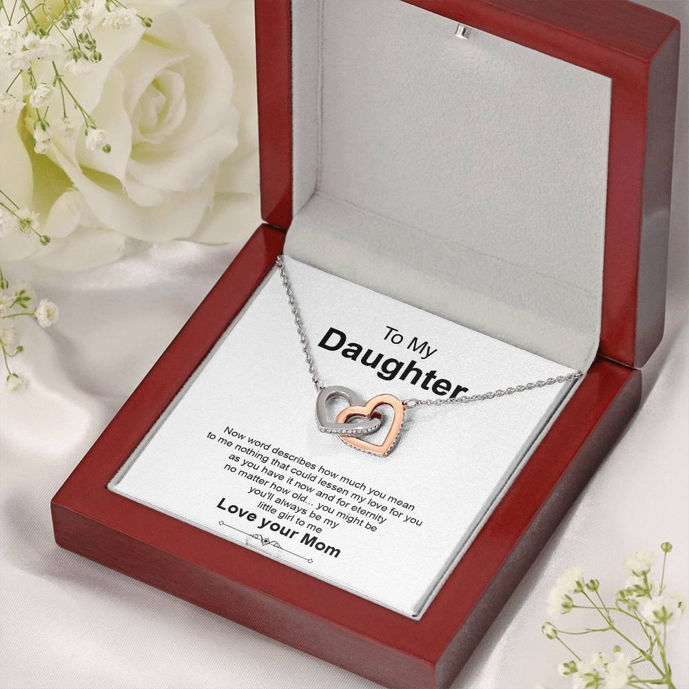 Daughter Gift from Mom with Heart Necklace & Card