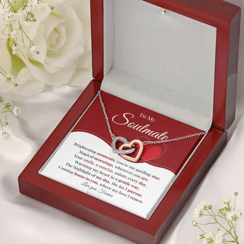 Romantic Soulmate Necklace Gift with Heart Card Box