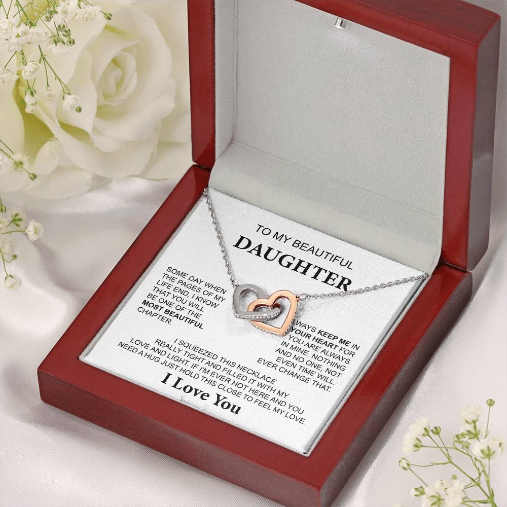 Daughter Necklace Gift with Touching I Love You Message