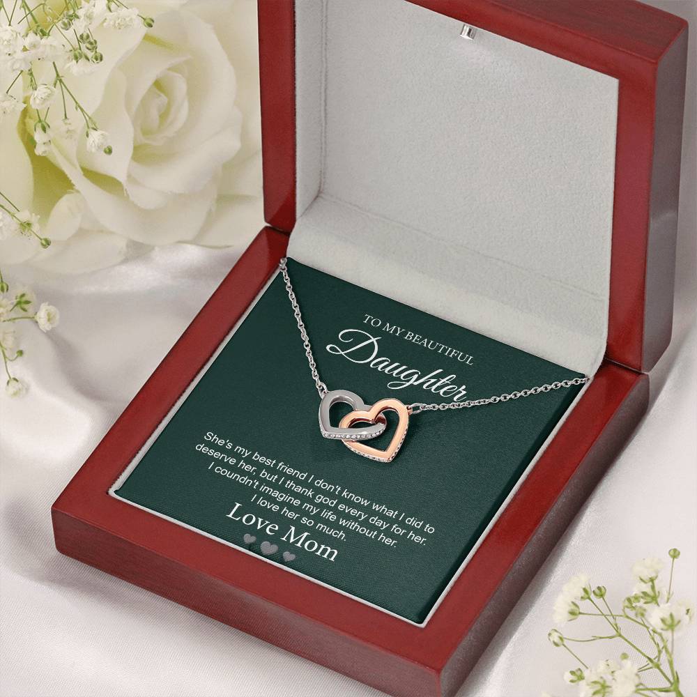 Daughter Necklace Gift from Mom with Love Note