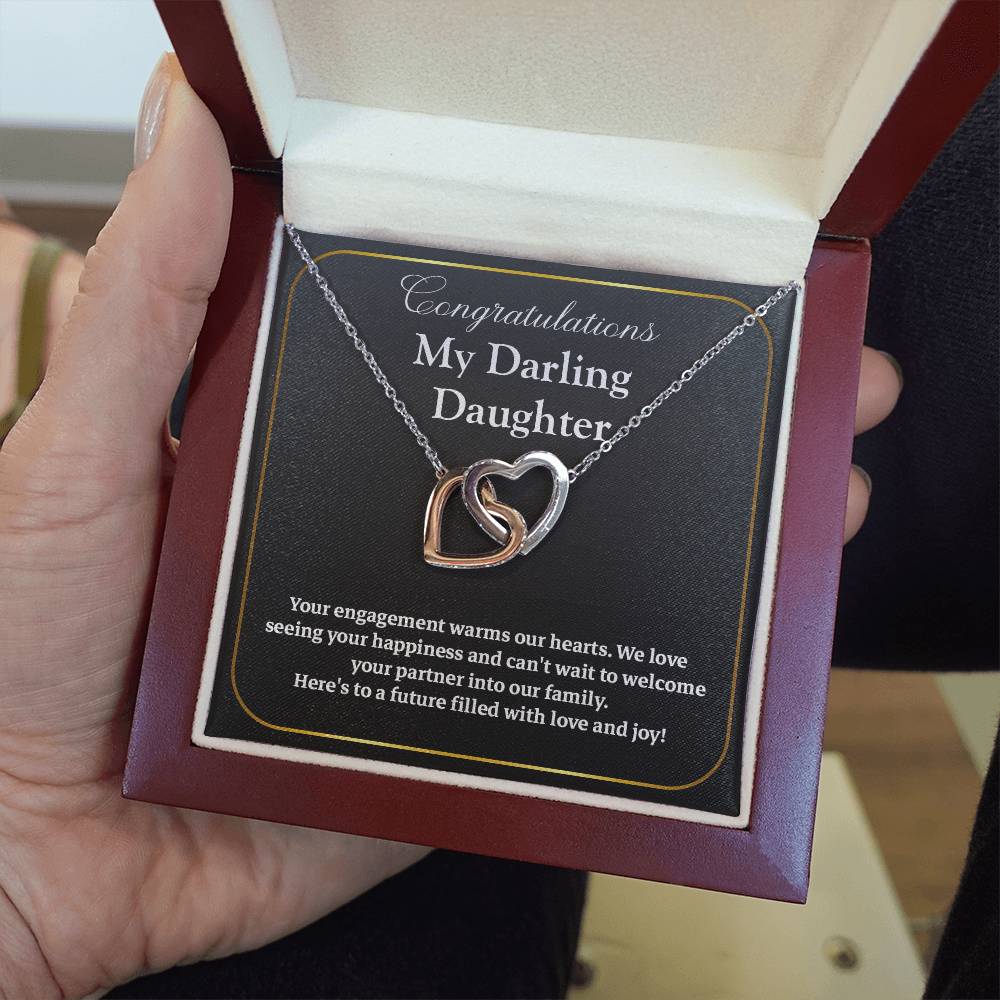 Congratulations My Darling Daughter Daughter Engagement Necklace Sentimental Gift For Daughter’s Engagement Jewelry Gift For Daughter’s Engagement Wedding Journey Gift For Daughter Jewelry Gift For Future Bride Wedding Day Necklace For Daughter