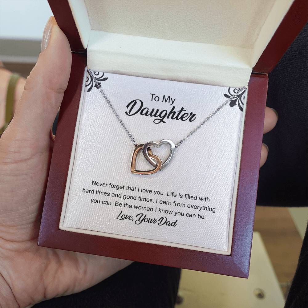 Daughter Gift from Dad with Heart Necklace & Card