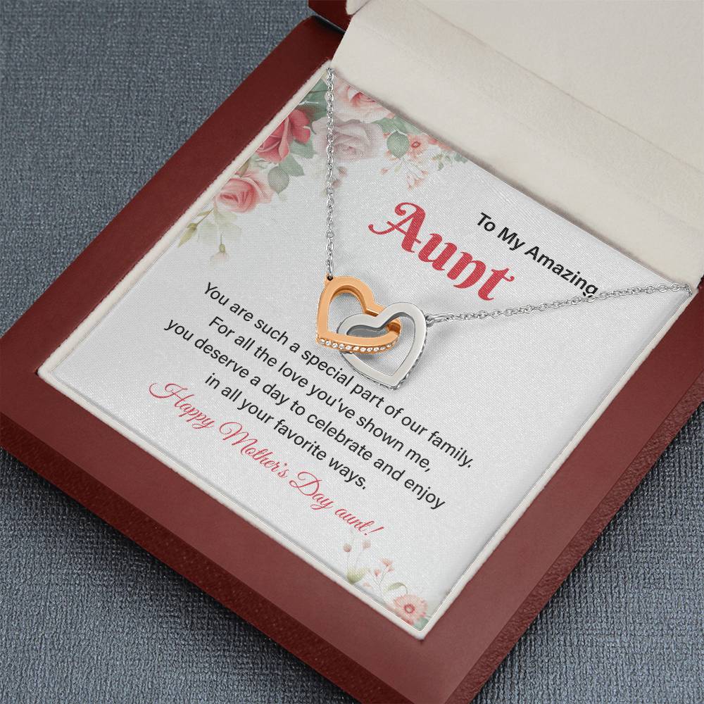 Aunt Necklace Gift for Mother’s Day from Niece with Message Card