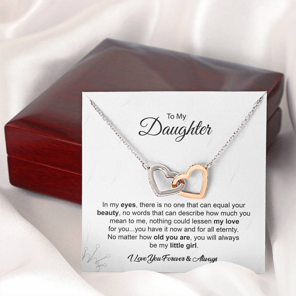 Daughter Necklace Gift with Heartfelt Love Card