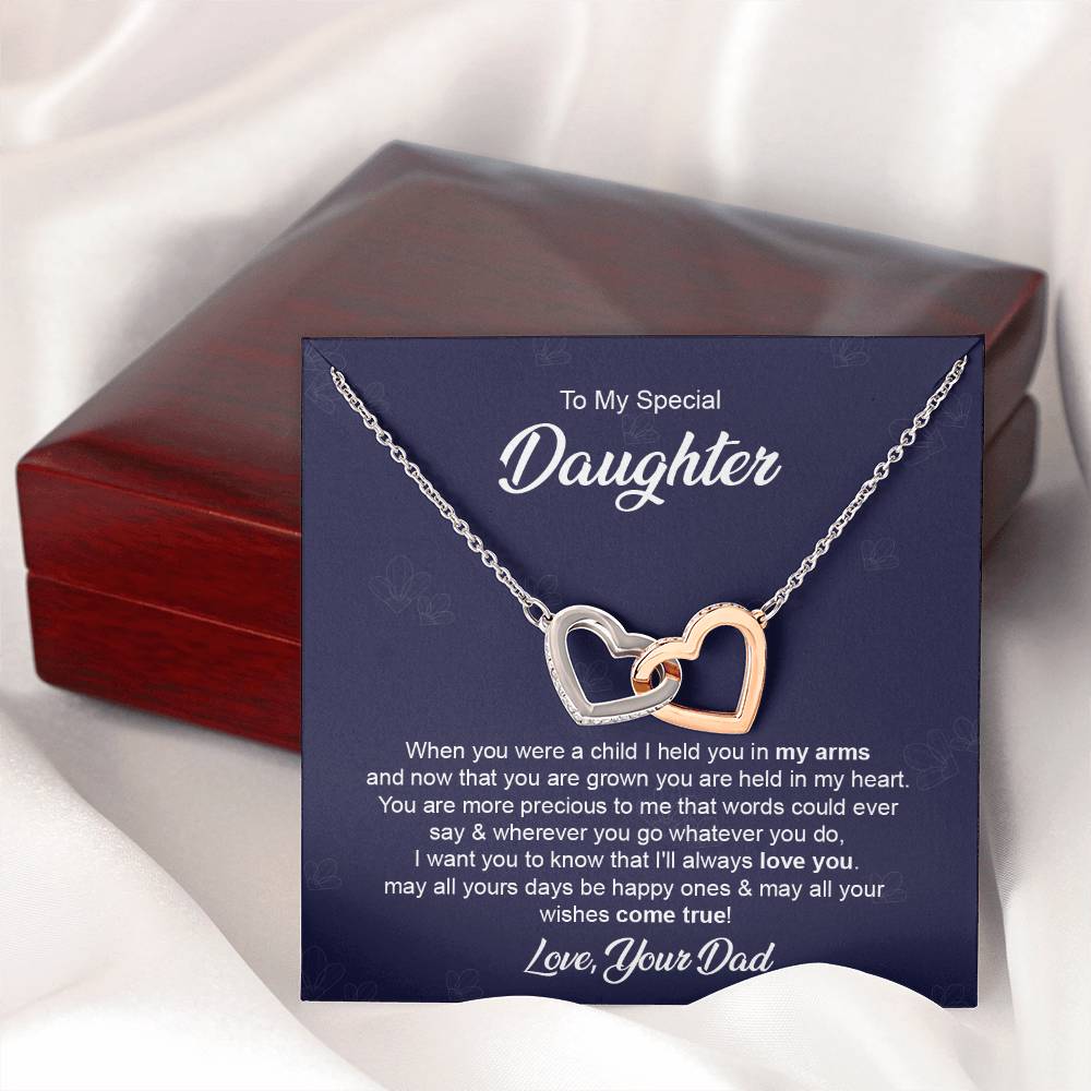 Daughter Necklace Gift from Dad with Heartfelt Message