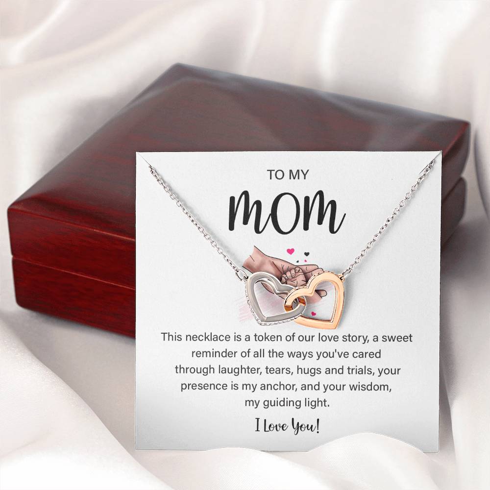 Mom Necklace with Heart Pendant and Loving Note