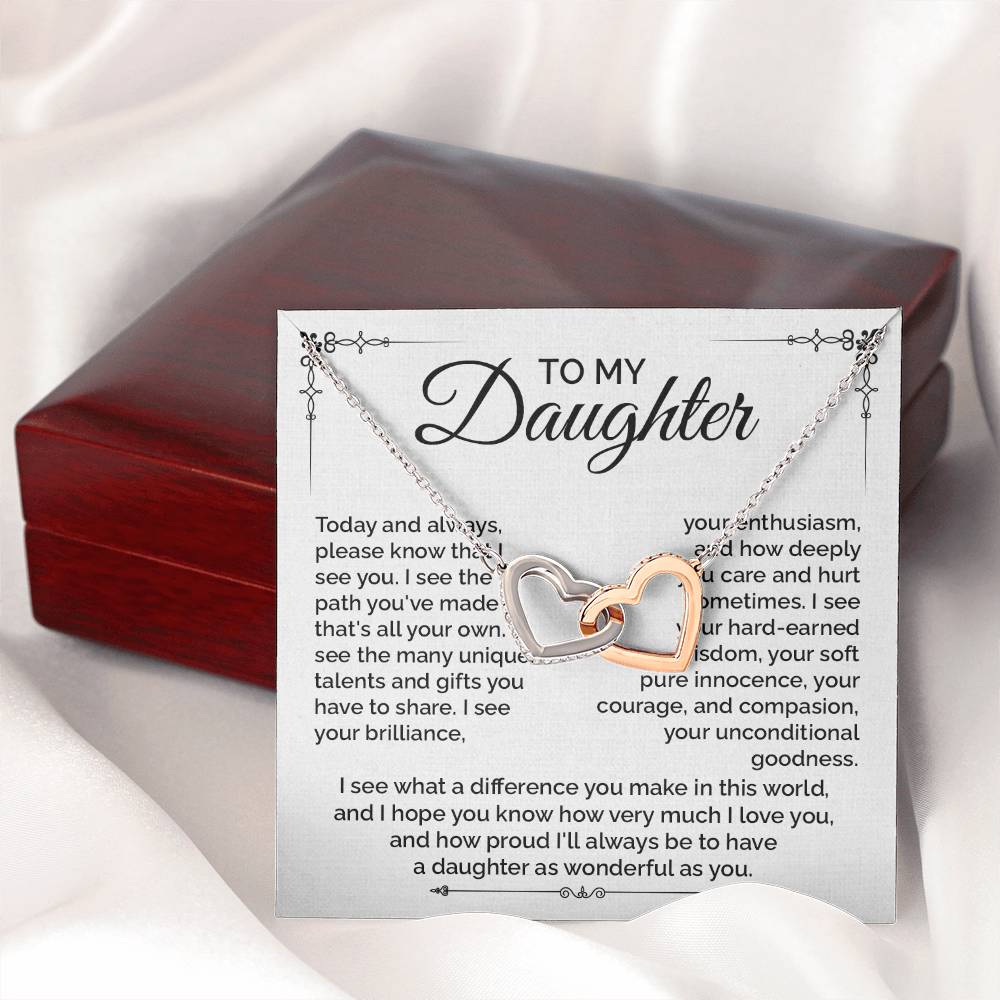 Meaningful Daughter Necklace Gift with Appreciation Note