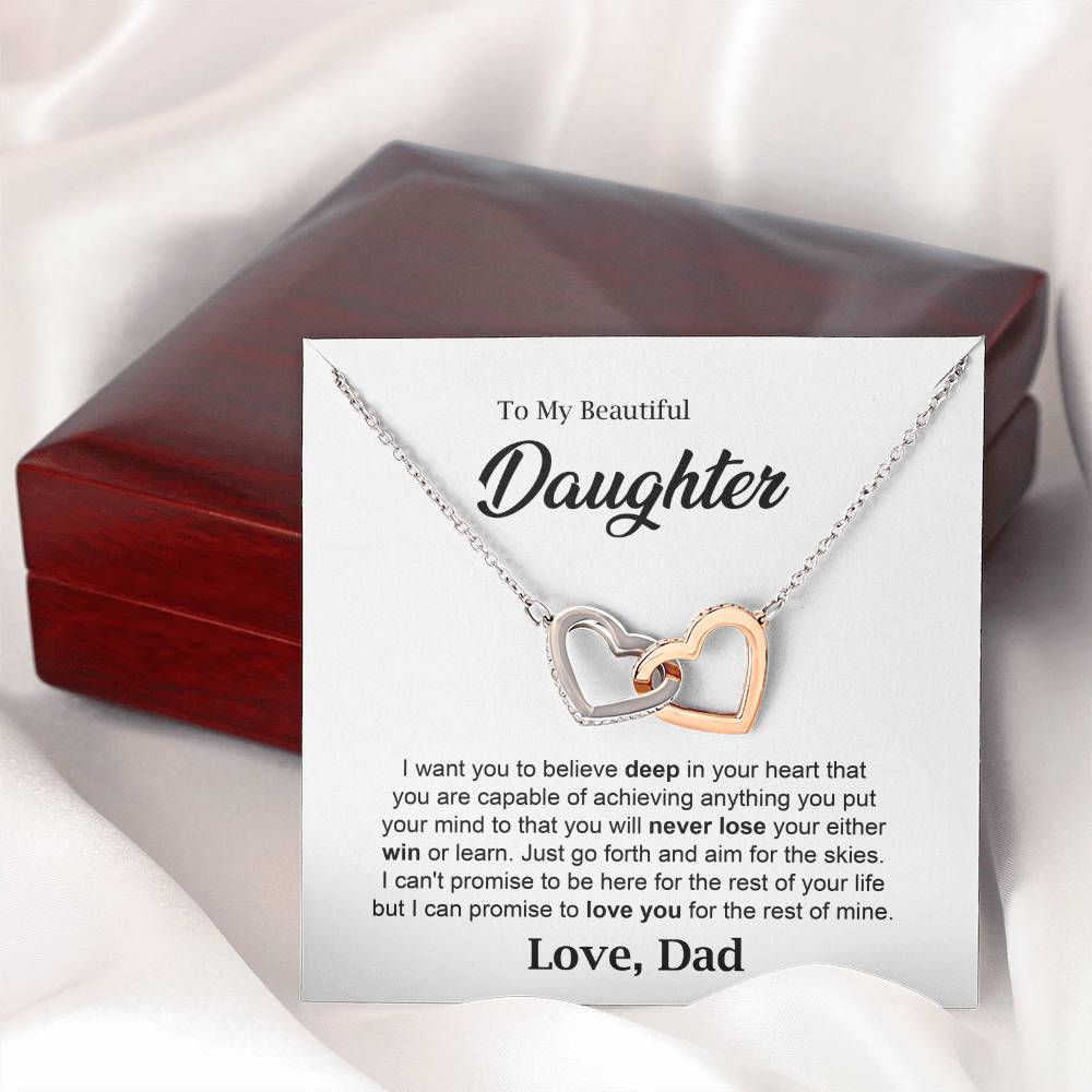 Daughter Necklace Gift from Dad with Heartfelt Message