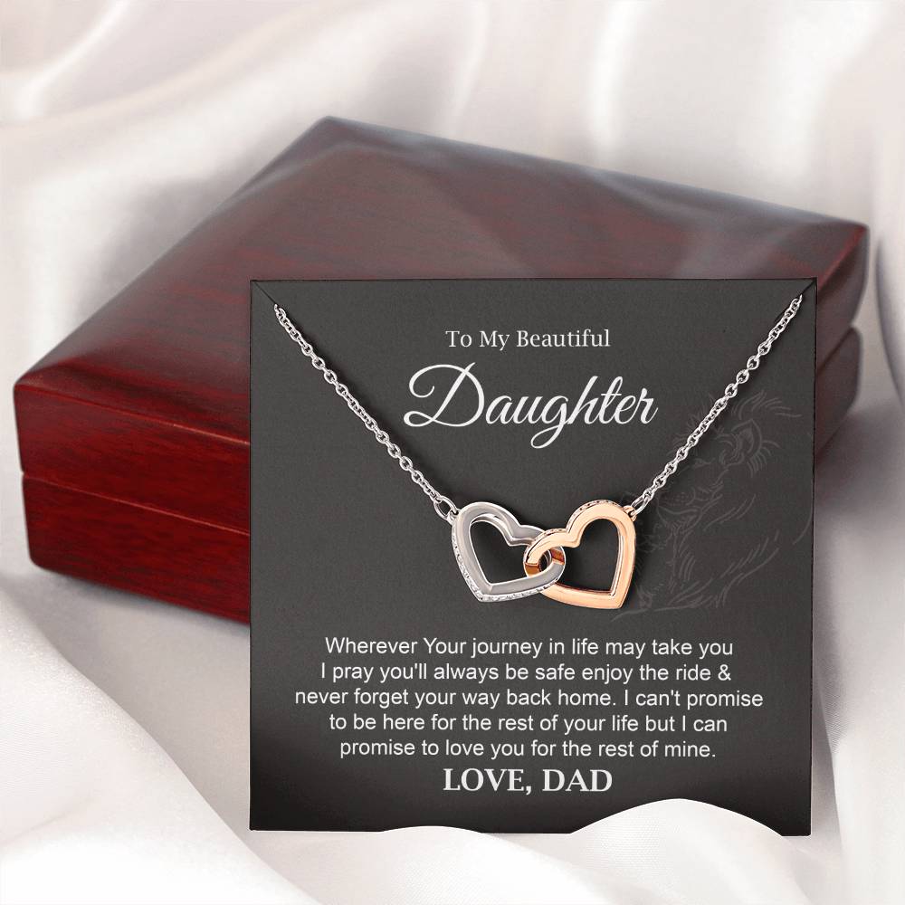 Daughter Necklace Gift from Dad with Journey Quote