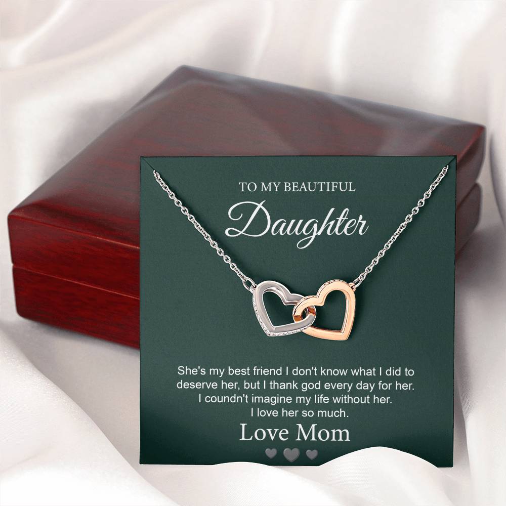 Daughter Necklace Gift from Mom with Love Note