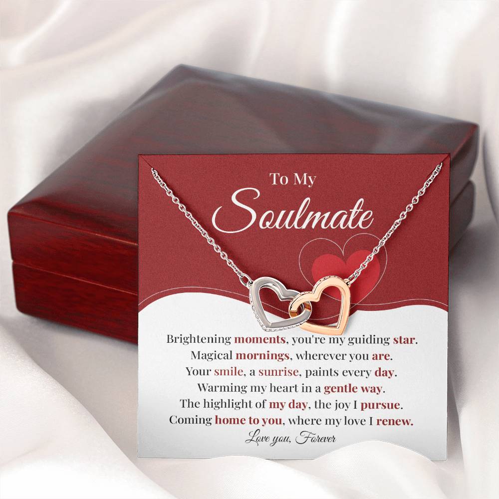 Romantic Soulmate Necklace Gift with Heart Card Box
