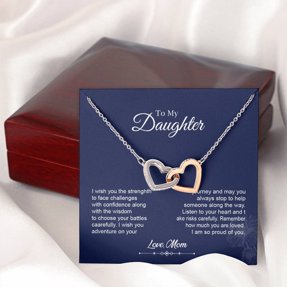 To My Daughter Heart Necklace Gift from Mom