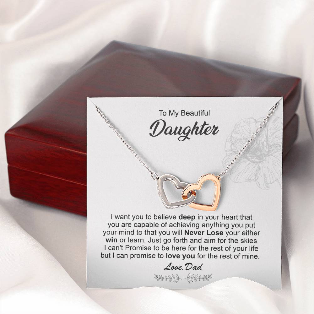Gift Necklace for Daughter from Dad with Message Card