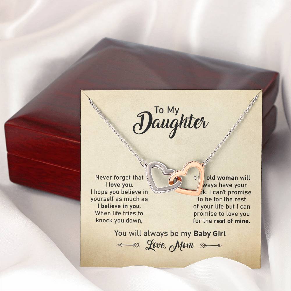 Daughter Necklace Gift with Message Card from Mom