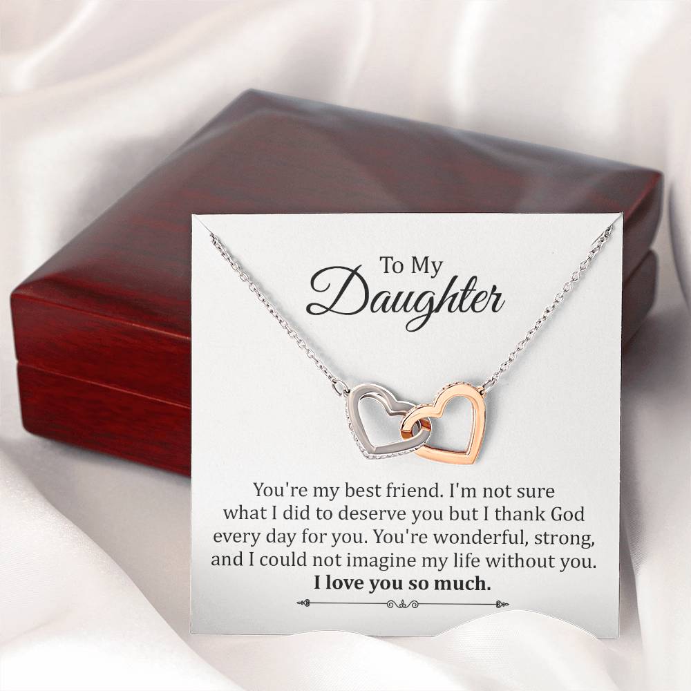 Daughter Necklace Gift with Heartfelt Friendship Quote