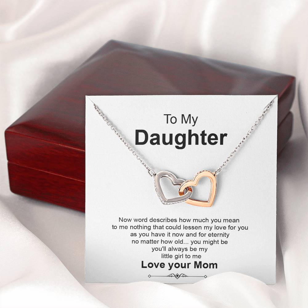 Daughter Gift from Mom with Heart Necklace & Card