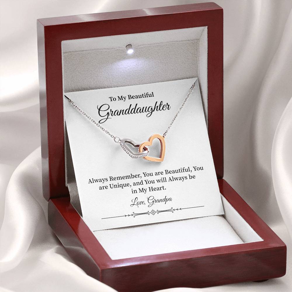 Granddaughter Gift from Grandpa – Interlocking Hearts Necklace