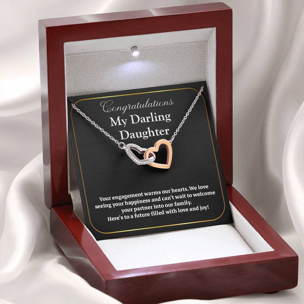 Congratulations My Darling Daughter Daughter Engagement Necklace Sentimental Gift For Daughter’s Engagement Jewelry Gift For Daughter’s Engagement Wedding Journey Gift For Daughter Jewelry Gift For Future Bride Wedding Day Necklace For Daughter