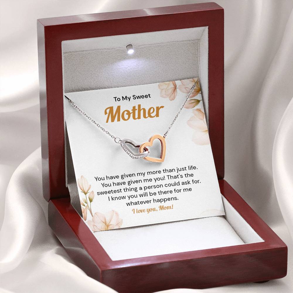 Mom Heart Necklace Gift from Daughter with Gift Box